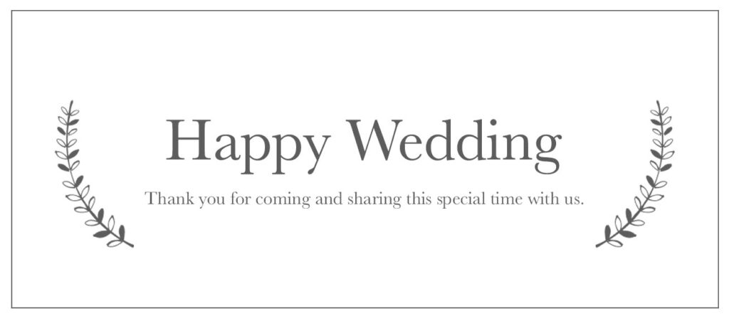 mac標準フォントBaskerville Happy wedding