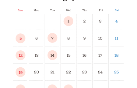 2026年4月営業日カレンダー